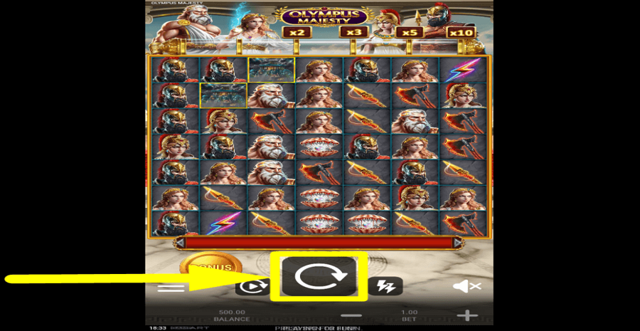 Olympus Majesty Spin Button