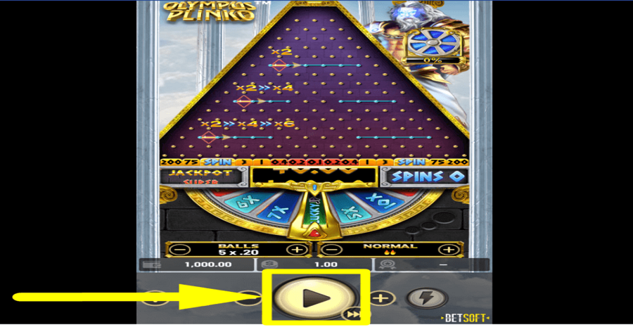Olympus Plinko Play Button