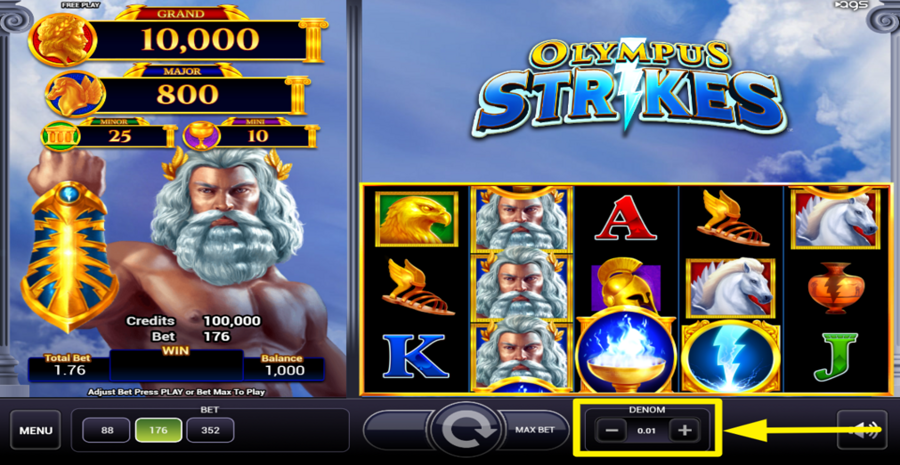 Olympus Strikes Adjust Coin Value