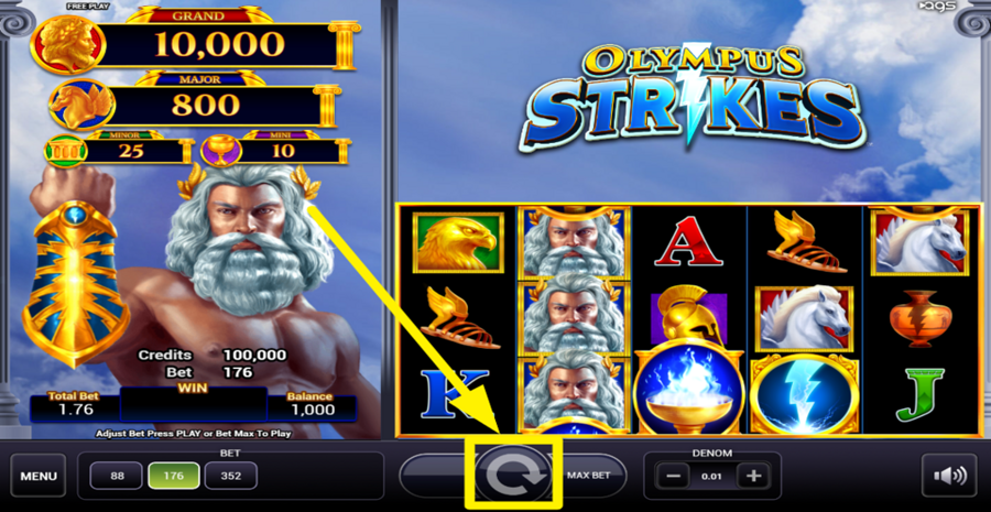 Olympus Strikes Spin Button