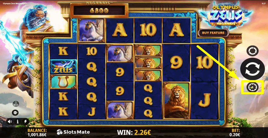 Olympus Zeus Megaways Choose Bet