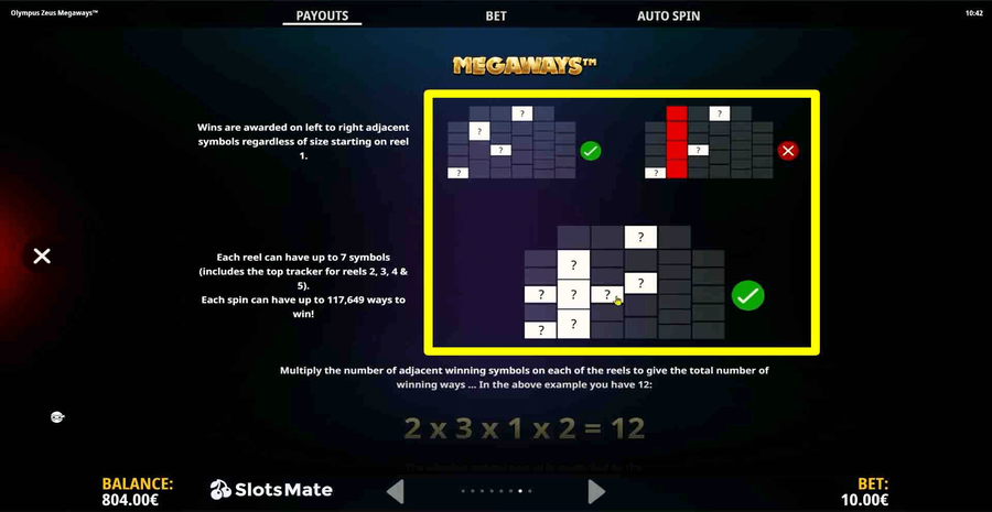 Olympus Zeus Megaways Paylines