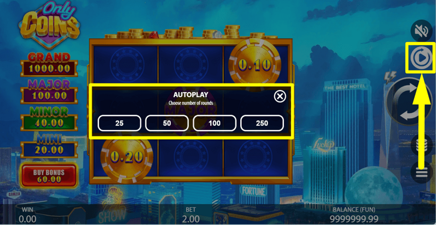 Only Coins Autoplay Feature