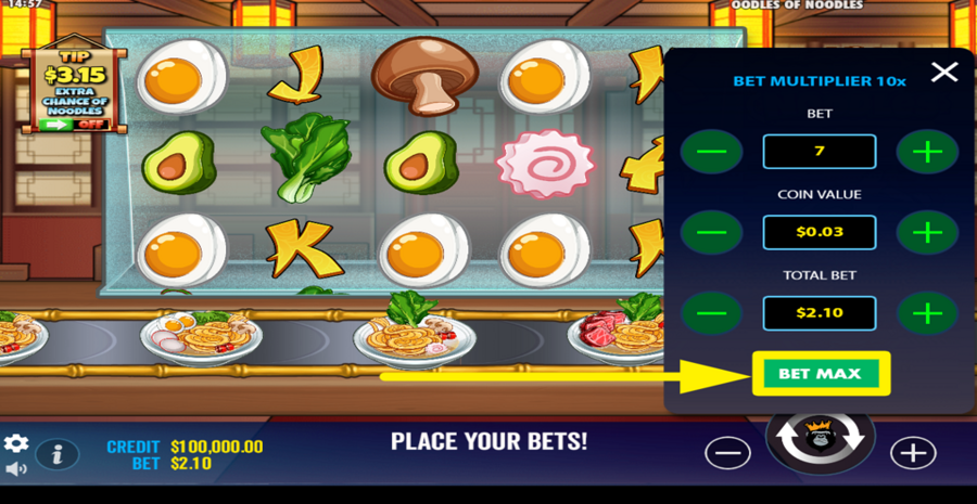 Oodles Of Noodles Max Bet