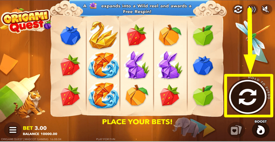 Origami Quest Spin Button