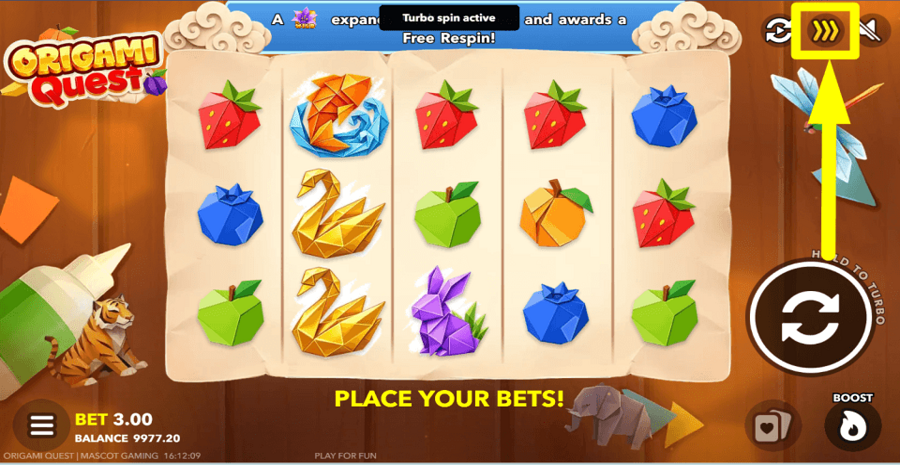 Origami Quest Turbo Feature
