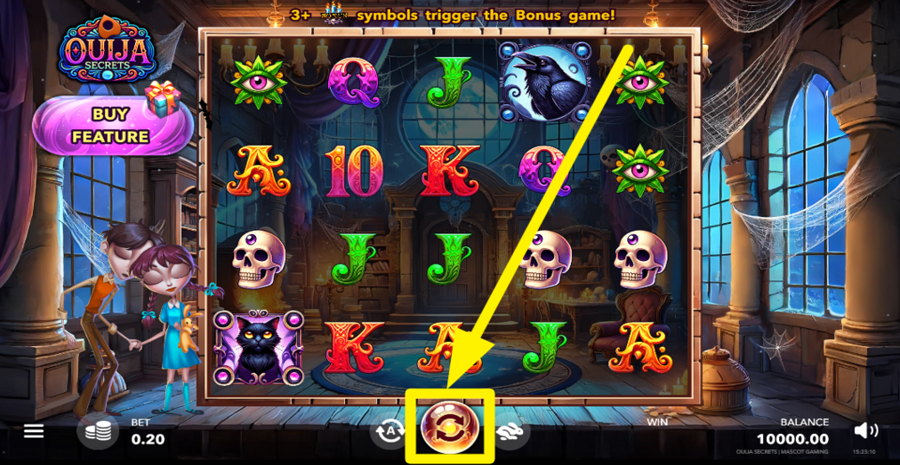 Ouija Secrets Spin Button