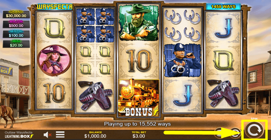Outlaw Waysfecta Spin Button
