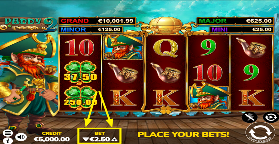 Paddy O Plunder 2 Adjust Bet