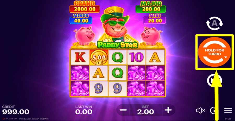 Paddy Star Smash And Win Spin Button