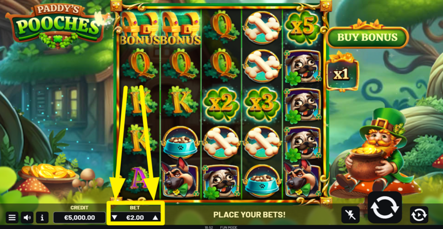 Paddys Pooches Adjust Bet