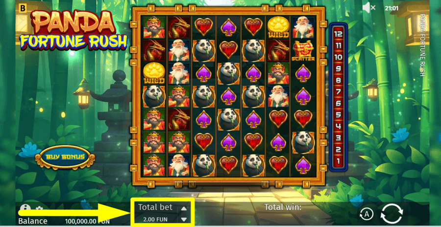 Panda Fortune Rush Bet Value