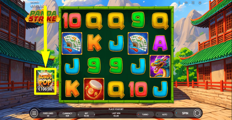 Panda Strike Bonus Pop Feature