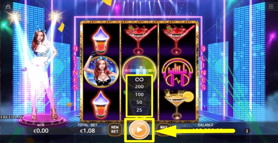 Party Girl Deluxe Lock 2 Spin Autoplay Feature