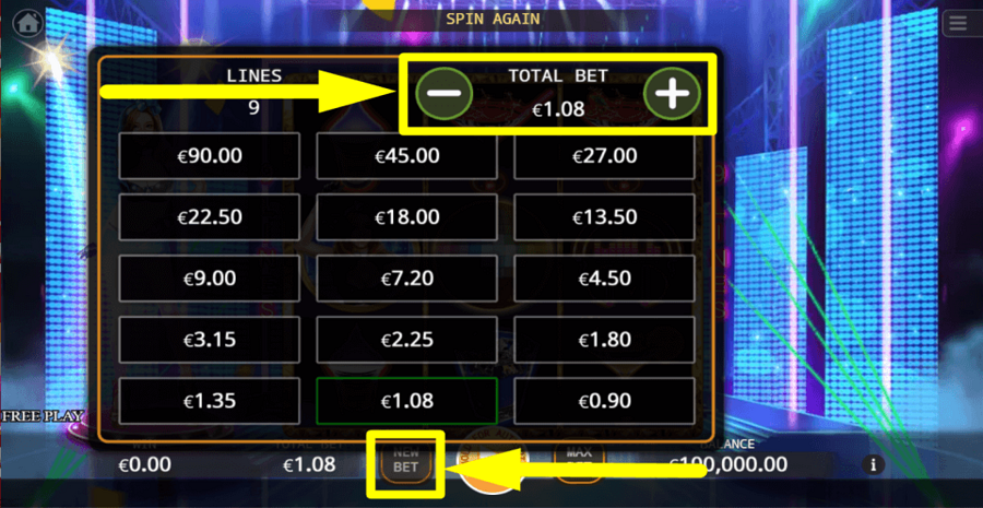 Party Girl Deluxe Lock 2 Spin Bet Value