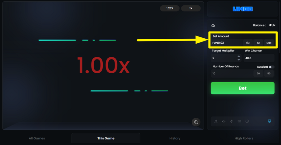 Pascal Gaming Limbo Adjust Bet