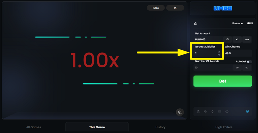 Pascal Gaming Limbo Set Target Multiplier