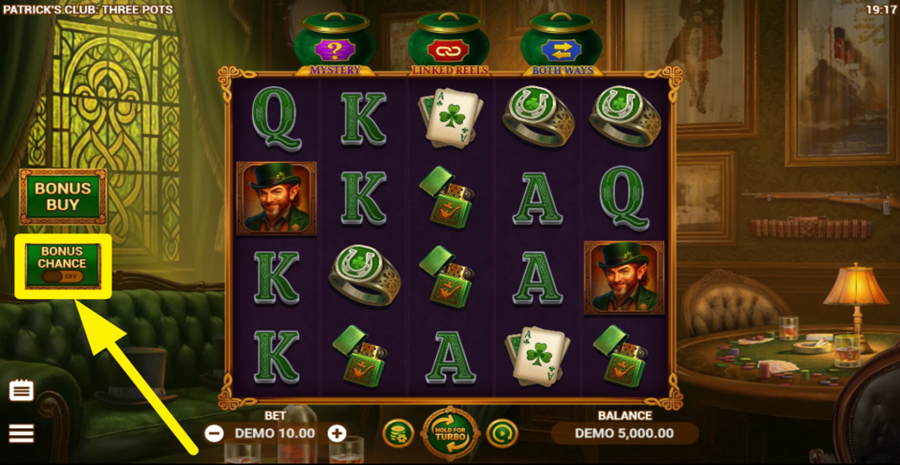 Patricks Club Three Pots Bonus Chance