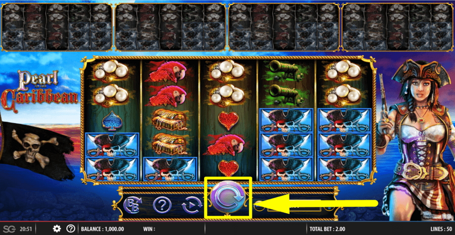 Pearl Of The Caribbean Spin Button