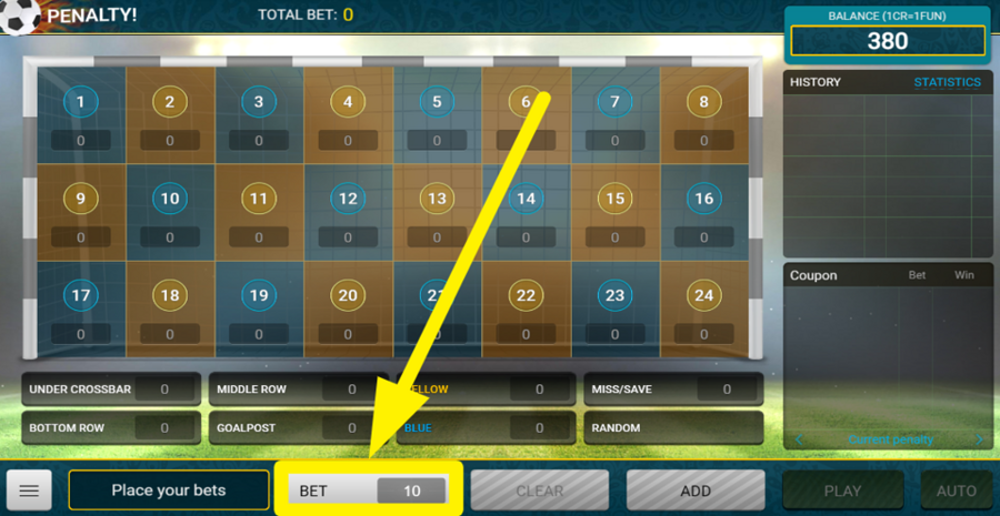 Penalty Turbo Adjust Bet