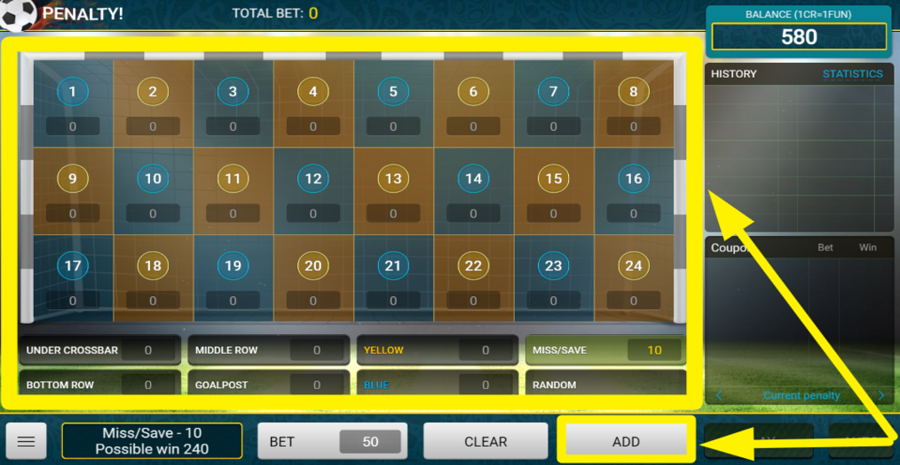 Penalty Turbo Place Bet