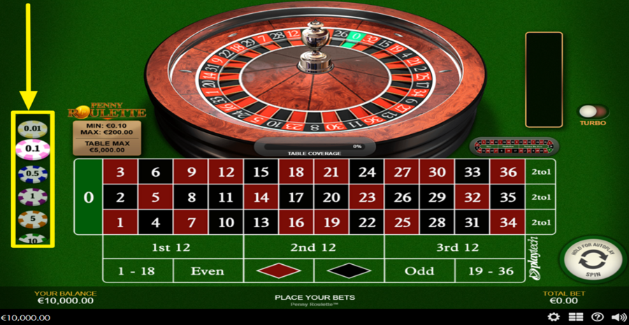 Penny Roulette Choose Bet
