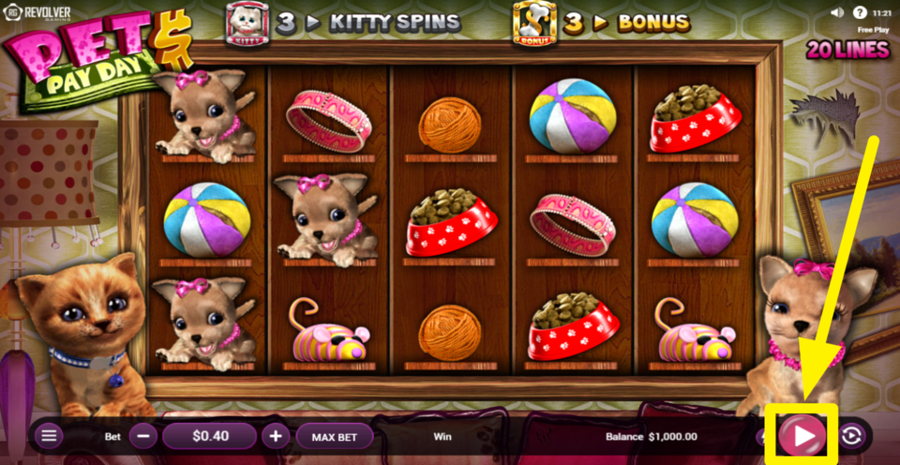 Pets Pay Day Spin Button