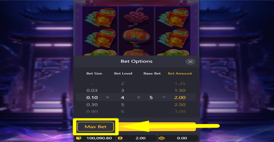 Pg Soft Fortune Dragon Max Bet Button
