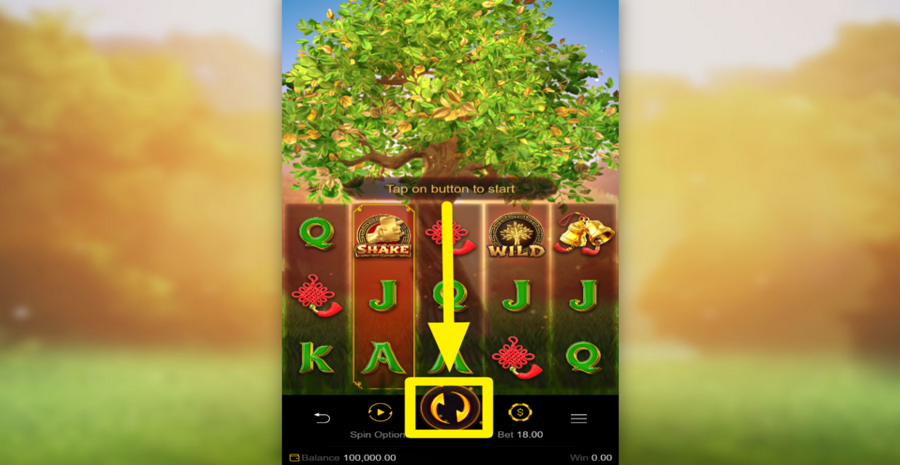 Pg Soft Tree Of Fortune Spin Button