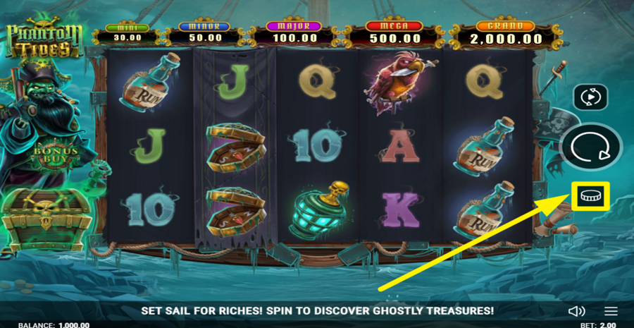 Phantom Tides Adjust Bet