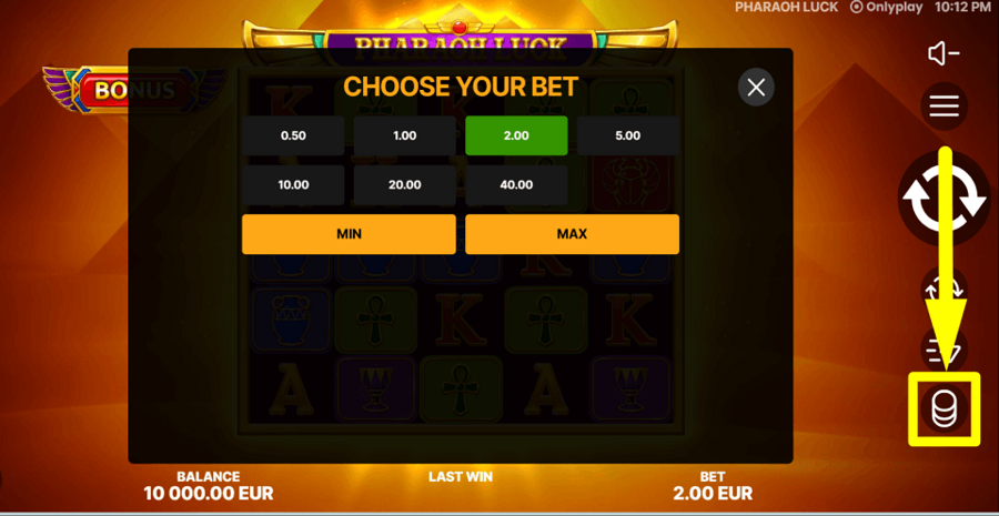 Pharaoh Luck Bet Value