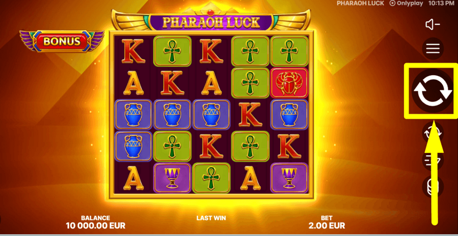 Pharaoh Luck Spin Button