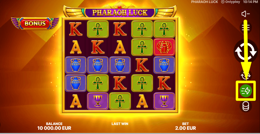 Pharaoh Luck Turbo Feature