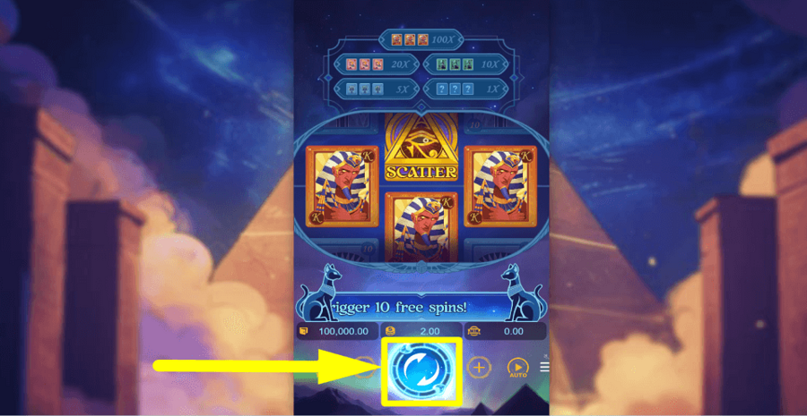 Pharaoh Royals Spin Button