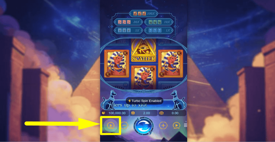 Pharaoh Royals Turbo Feature