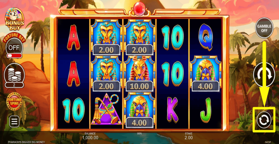 Pharaohs Bigger Big Money Autoplay Feature