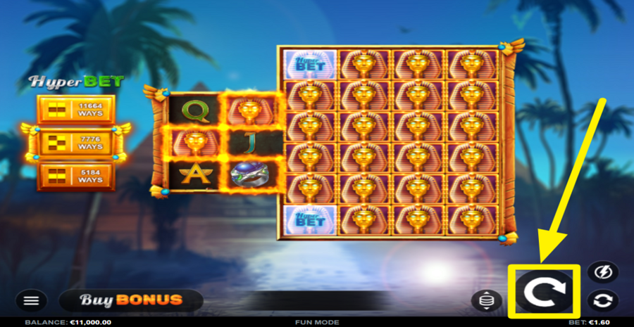Pharaohs Dynasty Prizematch Spin Button