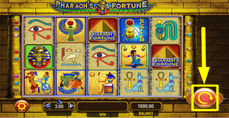 Pharaohs Fortune Spin Button
