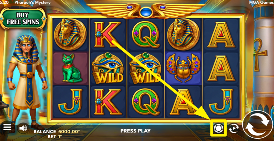 Pharaohs Mystery Adjust Bet