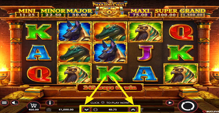 Pharaohs Vault Hold And Win Adjust Bet