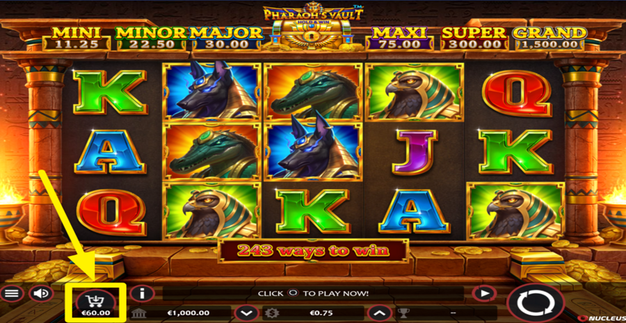 Pharaohs Vault Hold And Win Buy Bonus