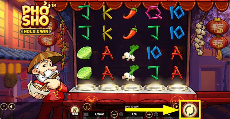 Pho Sho Hold And Win Spin Button