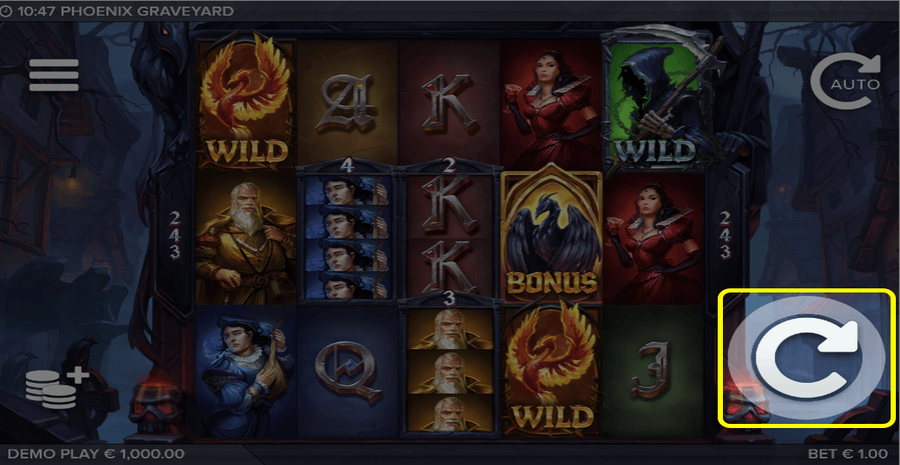 Phoenix Graveyard Spin Button