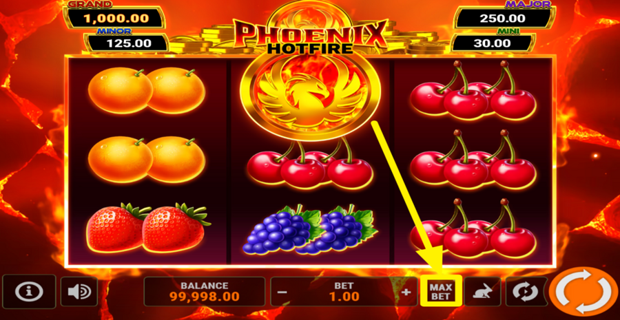 Phoenix Hotfire Hold And Win 3x3 Max Bet