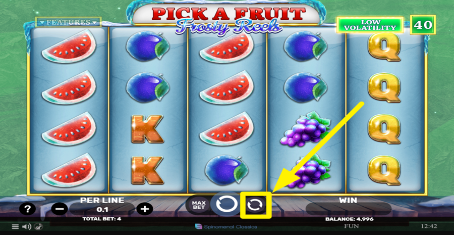 Pick A Fruit Frosty Reels Autoplay