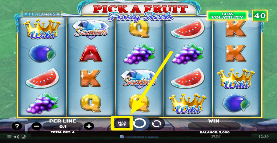 Pick A Fruit Frosty Reels Max Bet