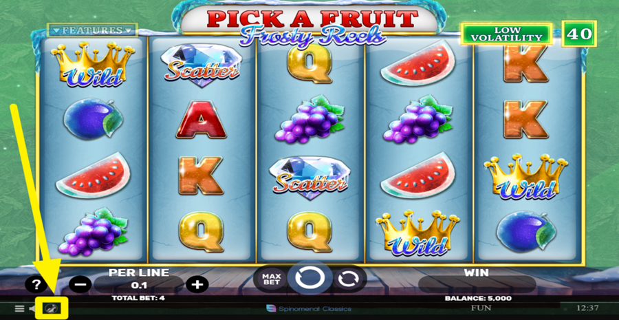 Pick A Fruit Frosty Reels Turbo