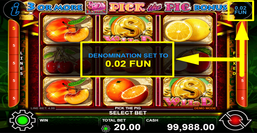Pick The Pig Coin Denomination