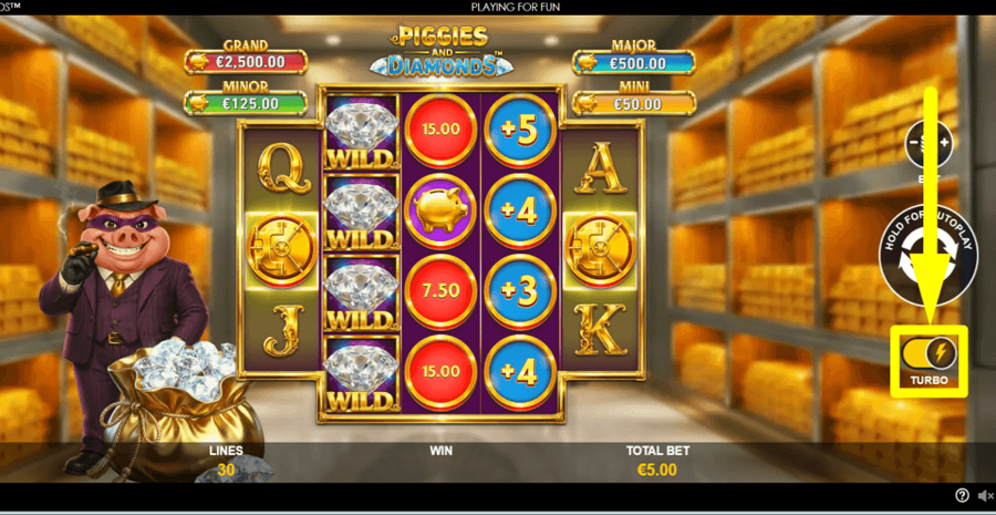 Piggies And Diamonds Turbo Feature