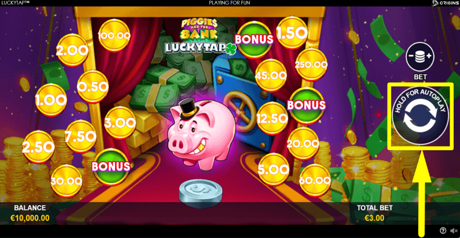 Piggies And The Bank Luckytap Autoplay Feature